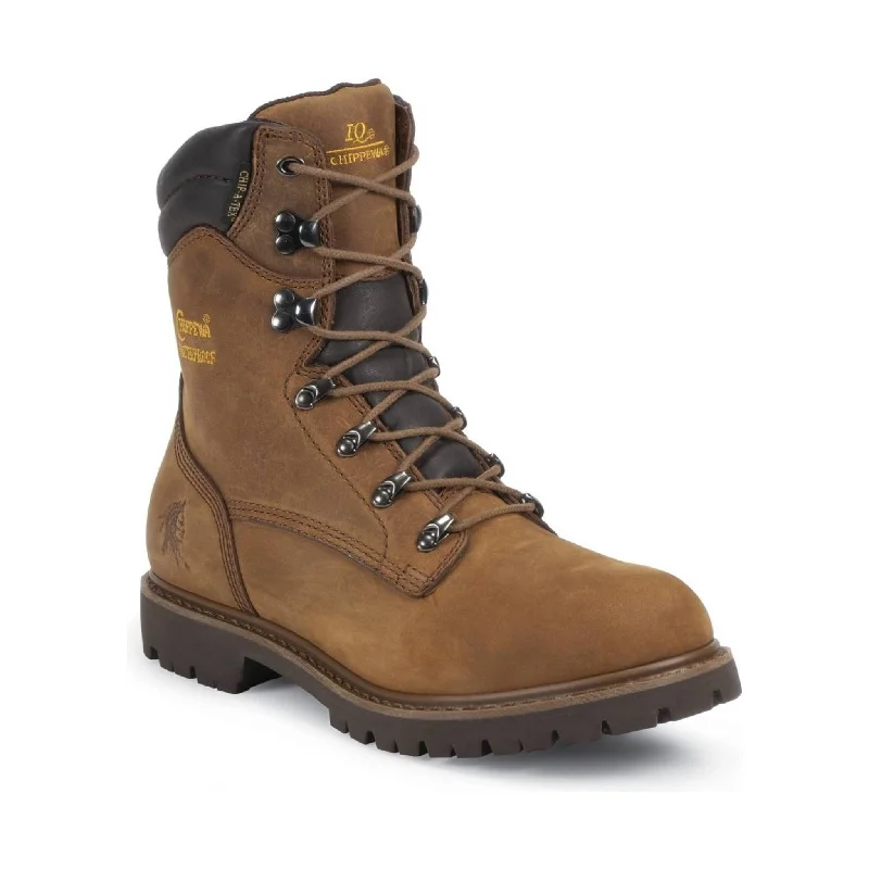 Chippewa Men's 8" Heavy Duty Tough Bark Utility Waterproof Insulated Soft Toe - Brown