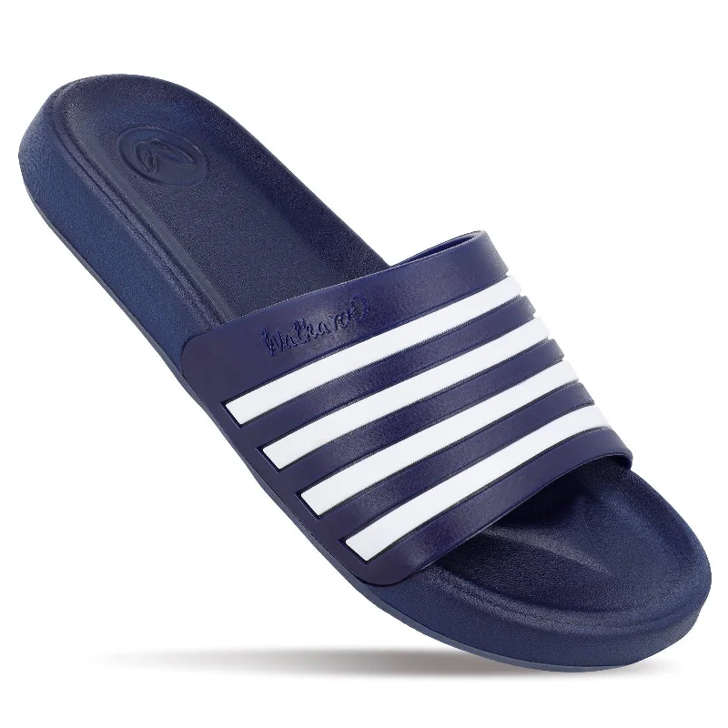 Walkaroo Mens Flip Flop Sliders  - WC4819 Navy Blue